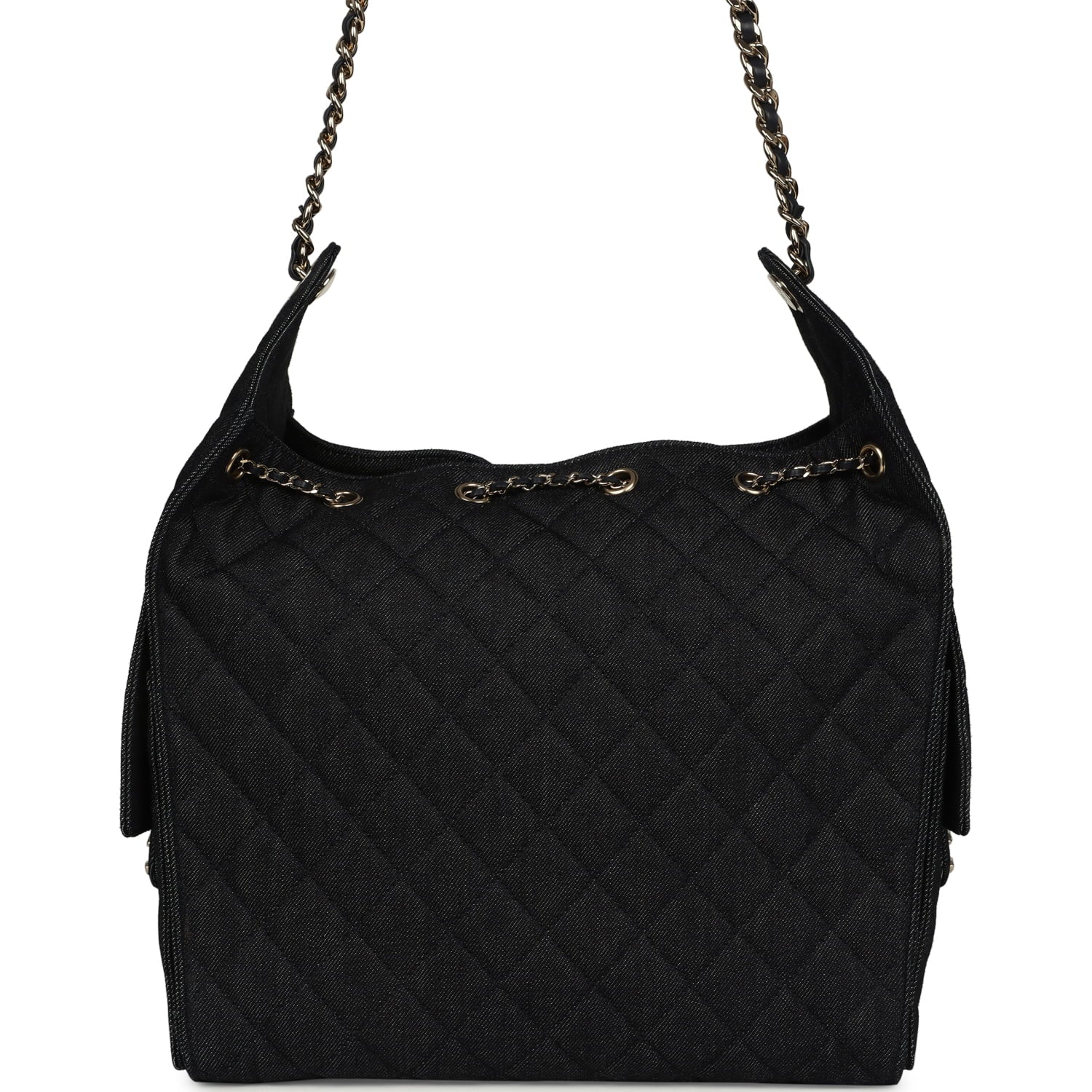 Medium 25 Hobo Bag Dark Denim Light Gold Hardware