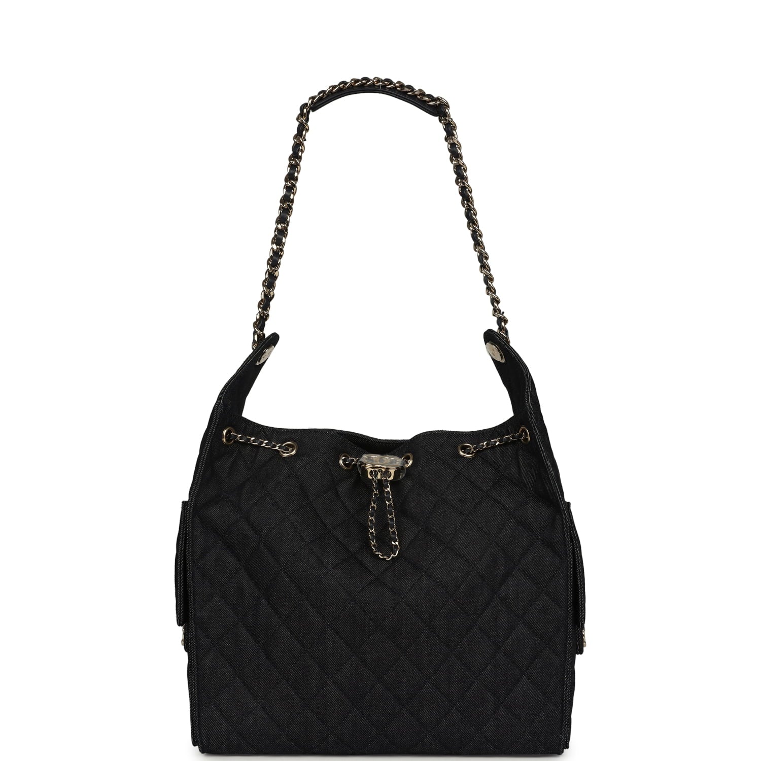 Medium 25 Hobo Bag Dark Denim Light Gold Hardware