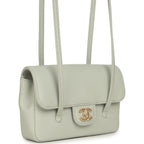 Mini Preppy Coco Clutch with Straps Light Green Shiny Caviar Brushed Gold Hardware