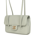 Mini Preppy Coco Clutch with Straps Light Green Shiny Caviar Brushed Gold Hardware