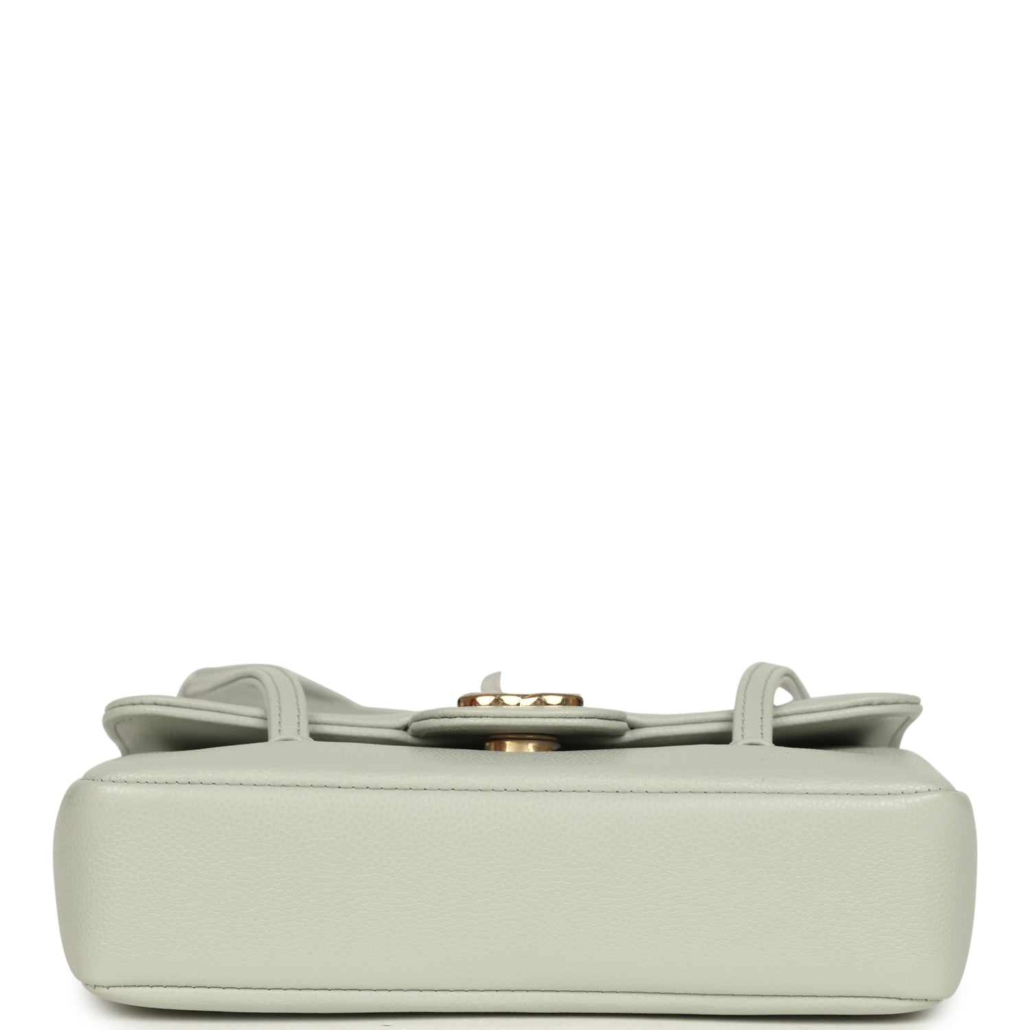 Mini Preppy Coco Clutch with Straps Light Green Shiny Caviar Brushed Gold Hardware