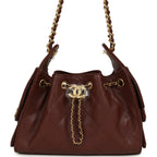 Mini 25 Hobo Bag Brown Caviar Antique Gold Hardware