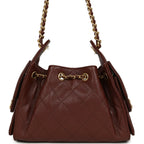 Mini 25 Hobo Bag Brown Caviar Antique Gold Hardware