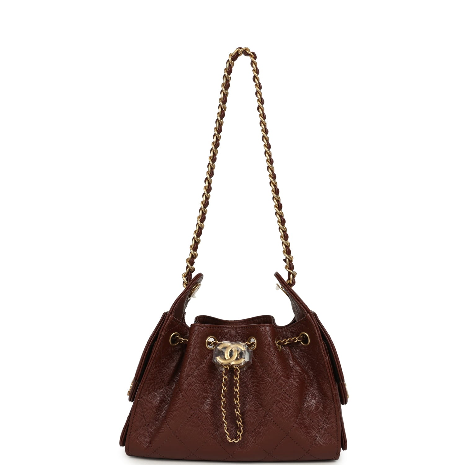 Mini 25 Hobo Bag Brown Caviar Antique Gold Hardware