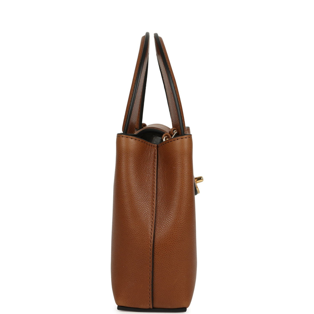 Small Kelly Shopper Camel Caviar Gold Hardware