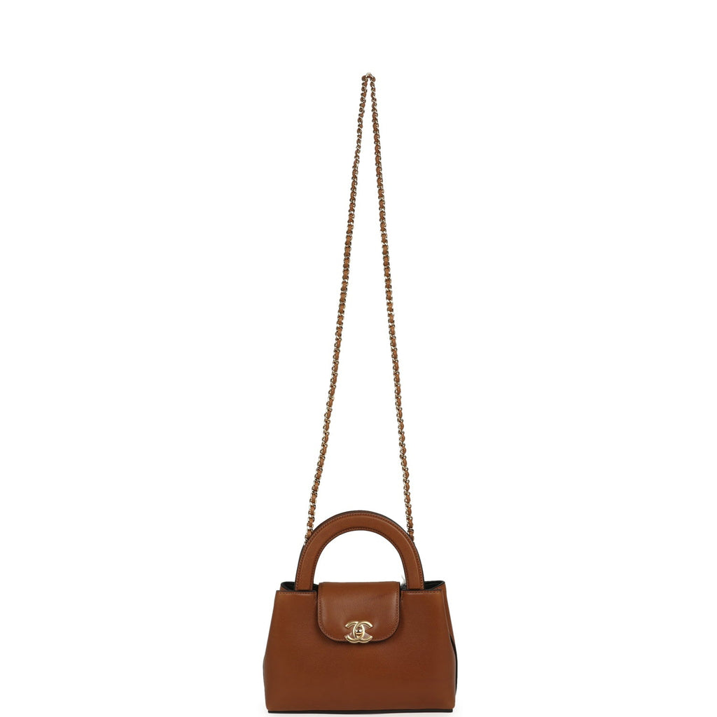 Small Kelly Shopper Camel Caviar Gold Hardware