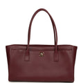 Small Cerf Shopping Bag Burgundy Calfskin Gold Hardware