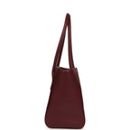 Small Cerf Shopping Bag Burgundy Calfskin Gold Hardware