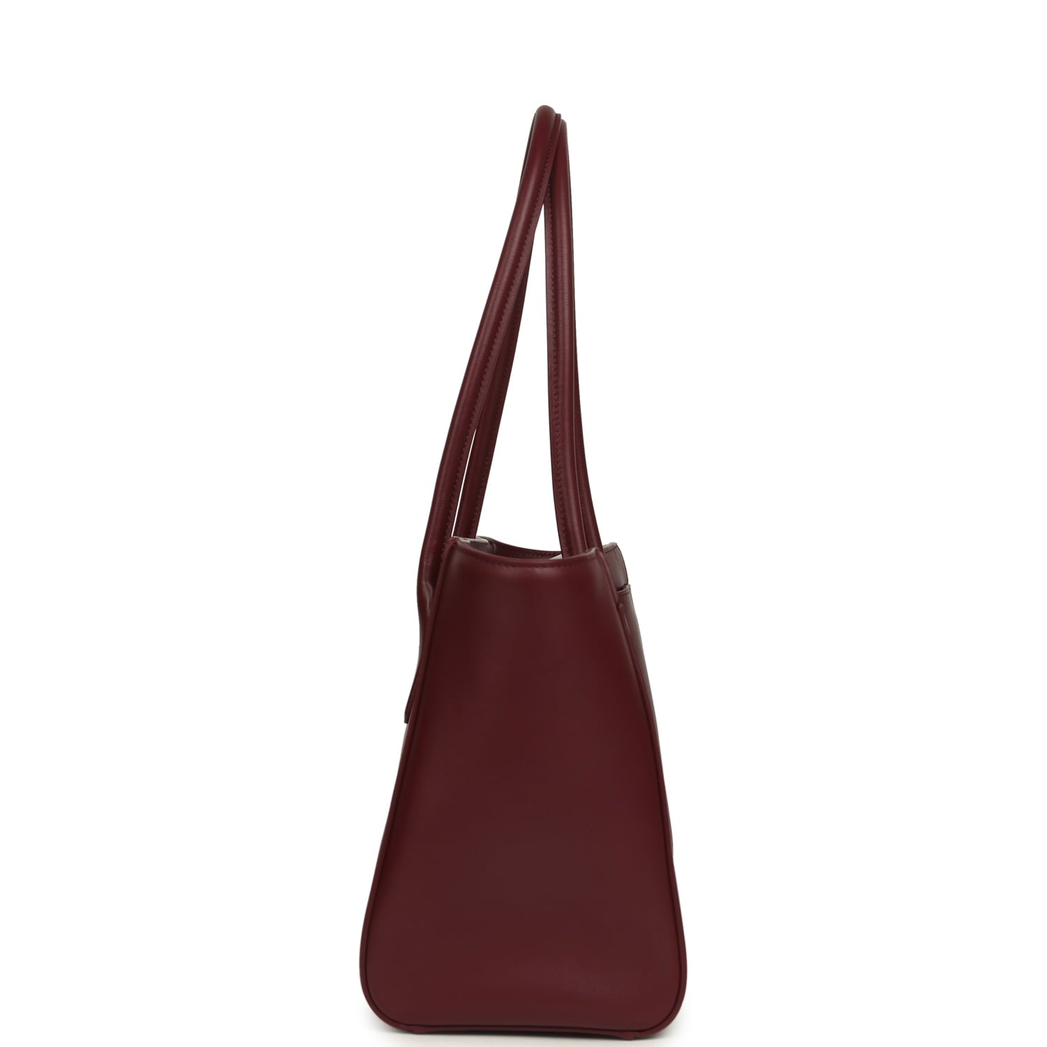 Small Cerf Shopping Bag Burgundy Calfskin Gold Hardware