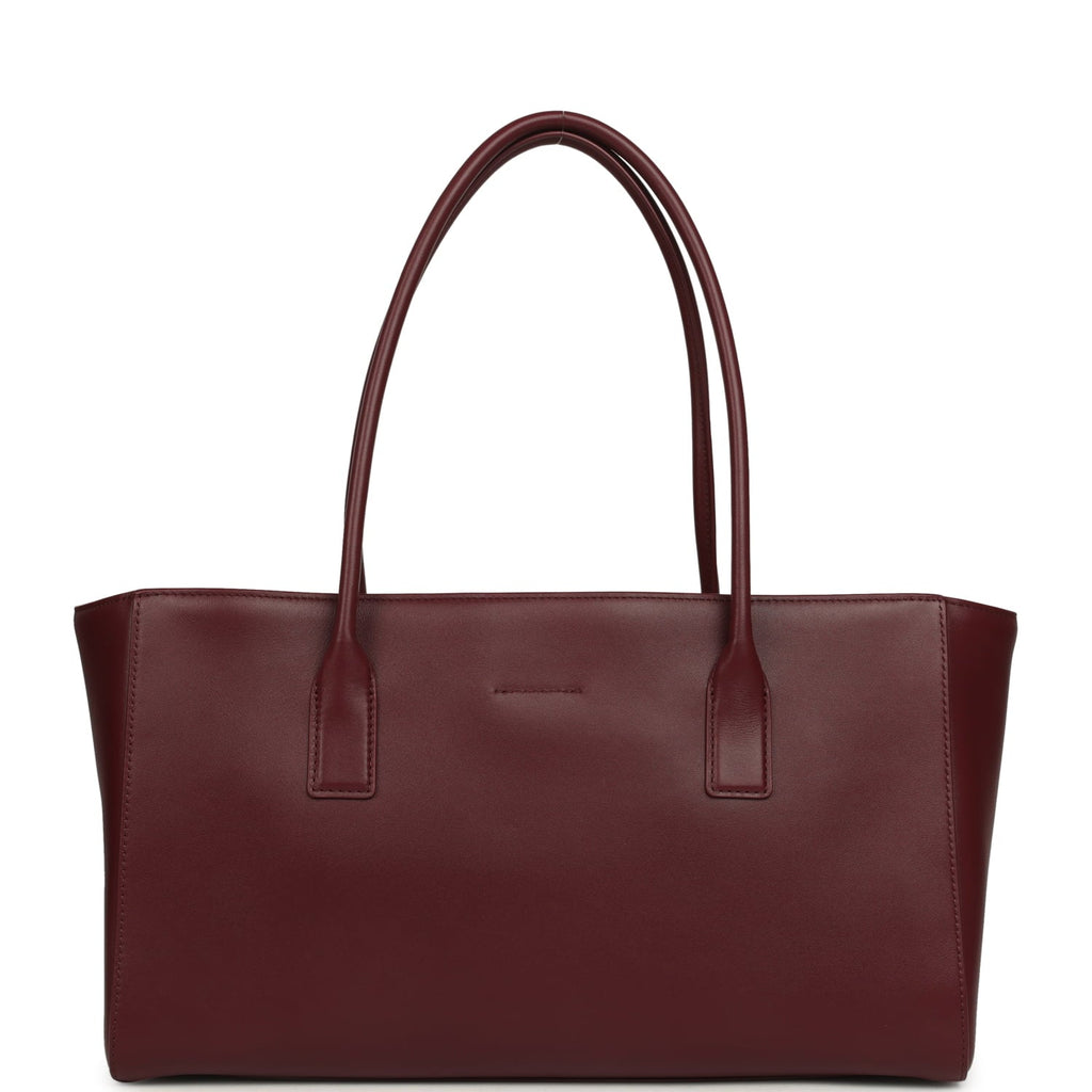 Small Cerf Shopping Bag Burgundy Calfskin Gold Hardware