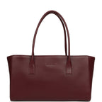 Small Cerf Shopping Bag Burgundy Calfskin Gold Hardware