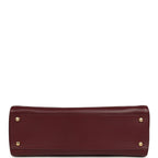 Small Cerf Shopping Bag Burgundy Calfskin Gold Hardware