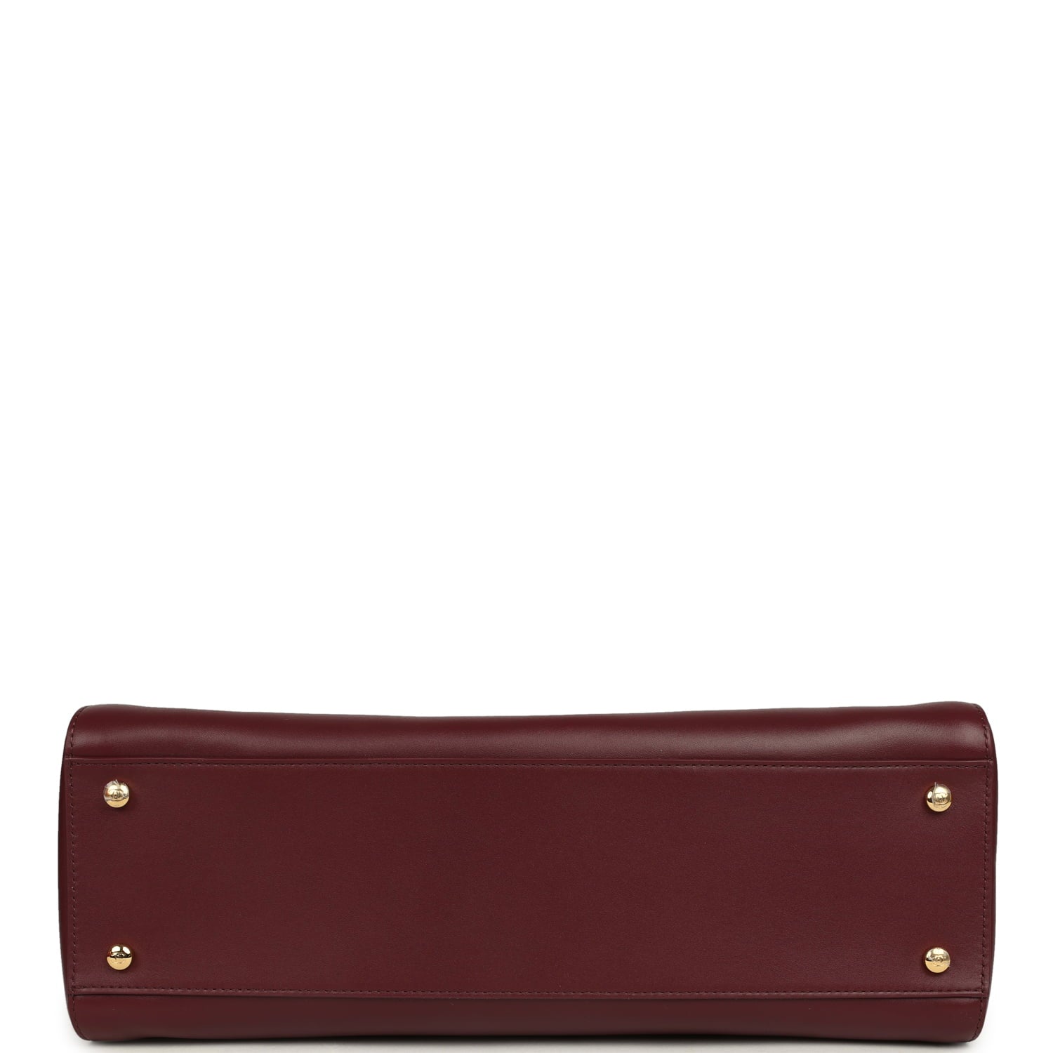 Small Cerf Shopping Bag Burgundy Calfskin Gold Hardware