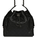 Medium 25 Hobo Bag Black Caviar Aged Ruthenium Hardware