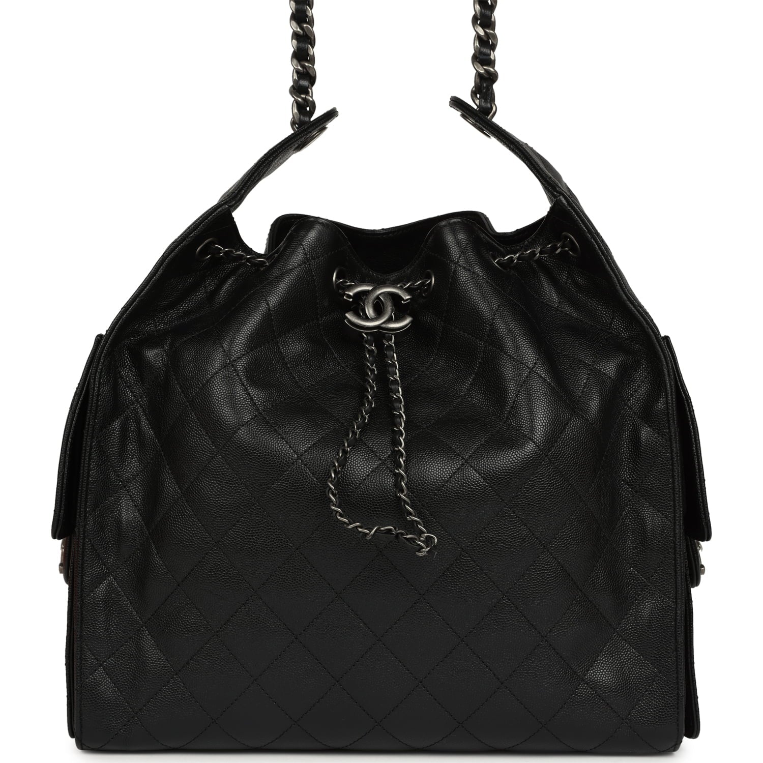 Medium 25 Hobo Bag Black Caviar Aged Ruthenium Hardware