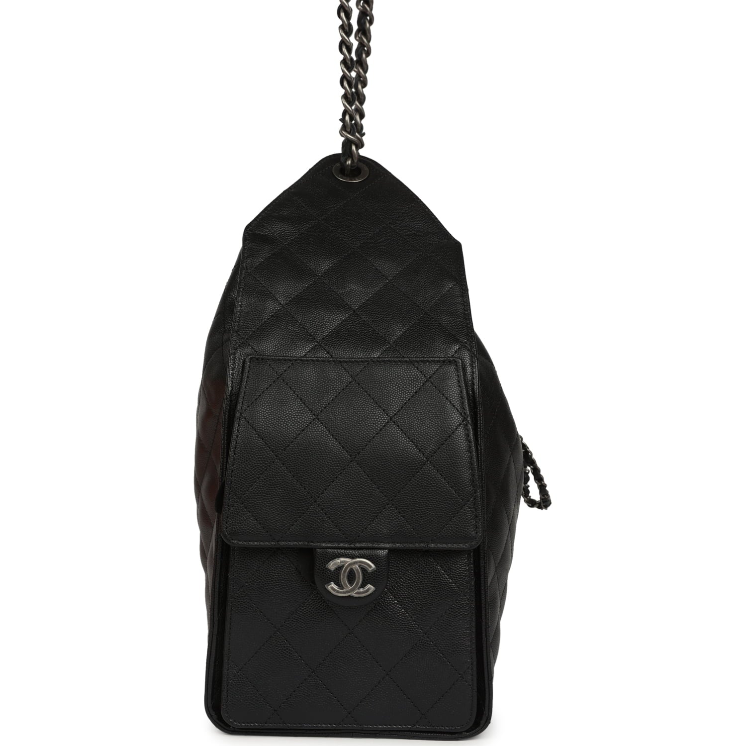 Medium 25 Hobo Bag Black Caviar Aged Ruthenium Hardware