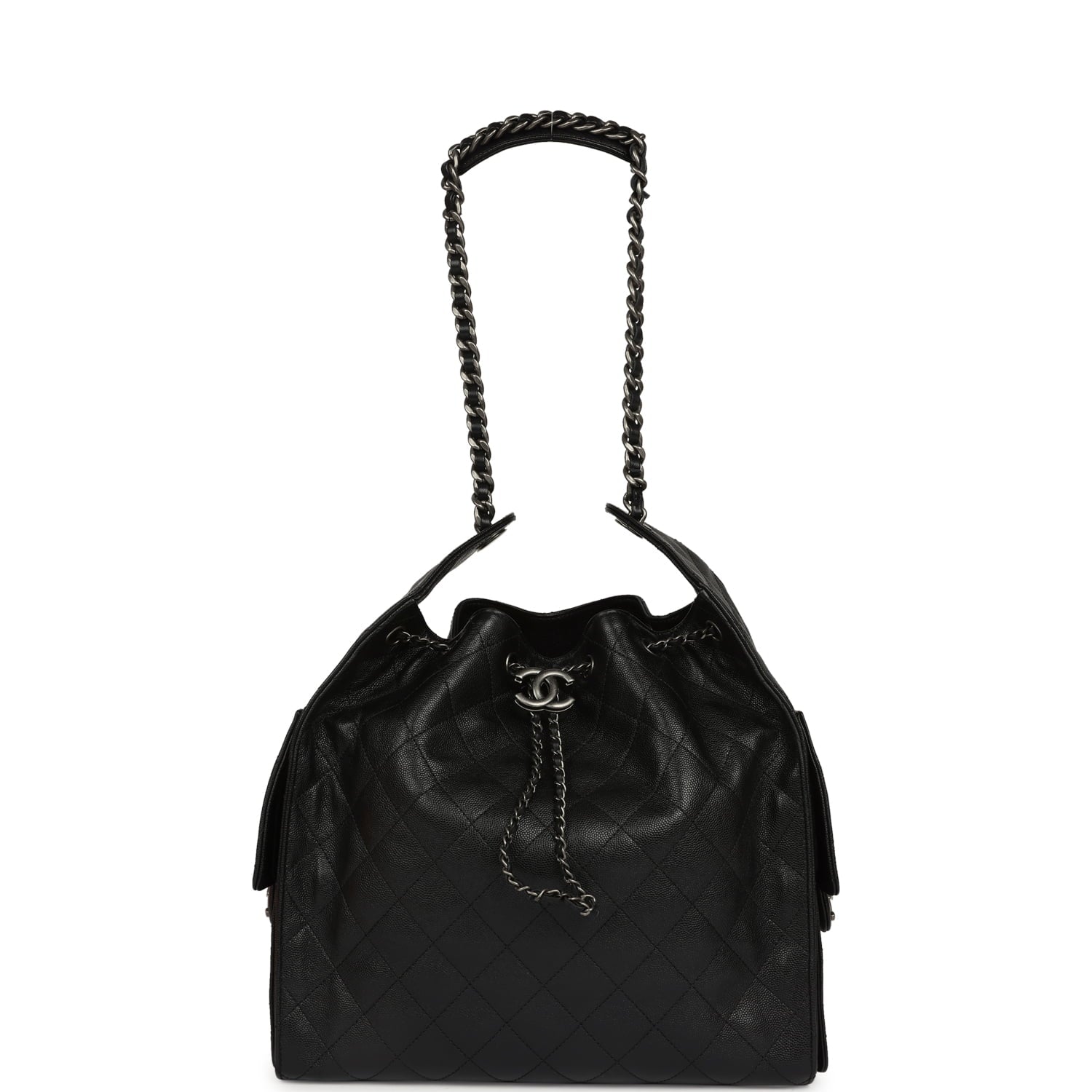 Medium 25 Hobo Bag Black Caviar Aged Ruthenium Hardware