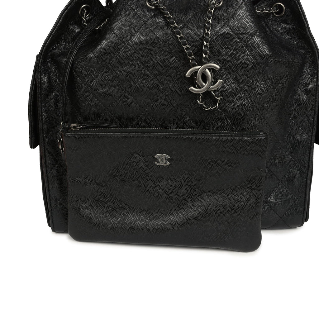 Medium 25 Hobo Bag Black Caviar Aged Ruthenium Hardware