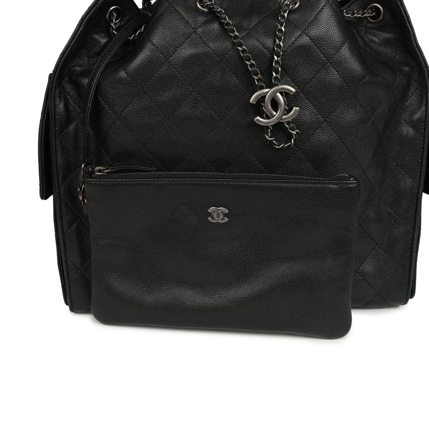 Medium 25 Hobo Bag Black Caviar Aged Ruthenium Hardware