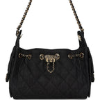 Mini 25 Hobo Bag Dark Blue Denim Light Gold Hardware