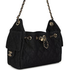 Mini 25 Hobo Bag Dark Blue Denim Light Gold Hardware
