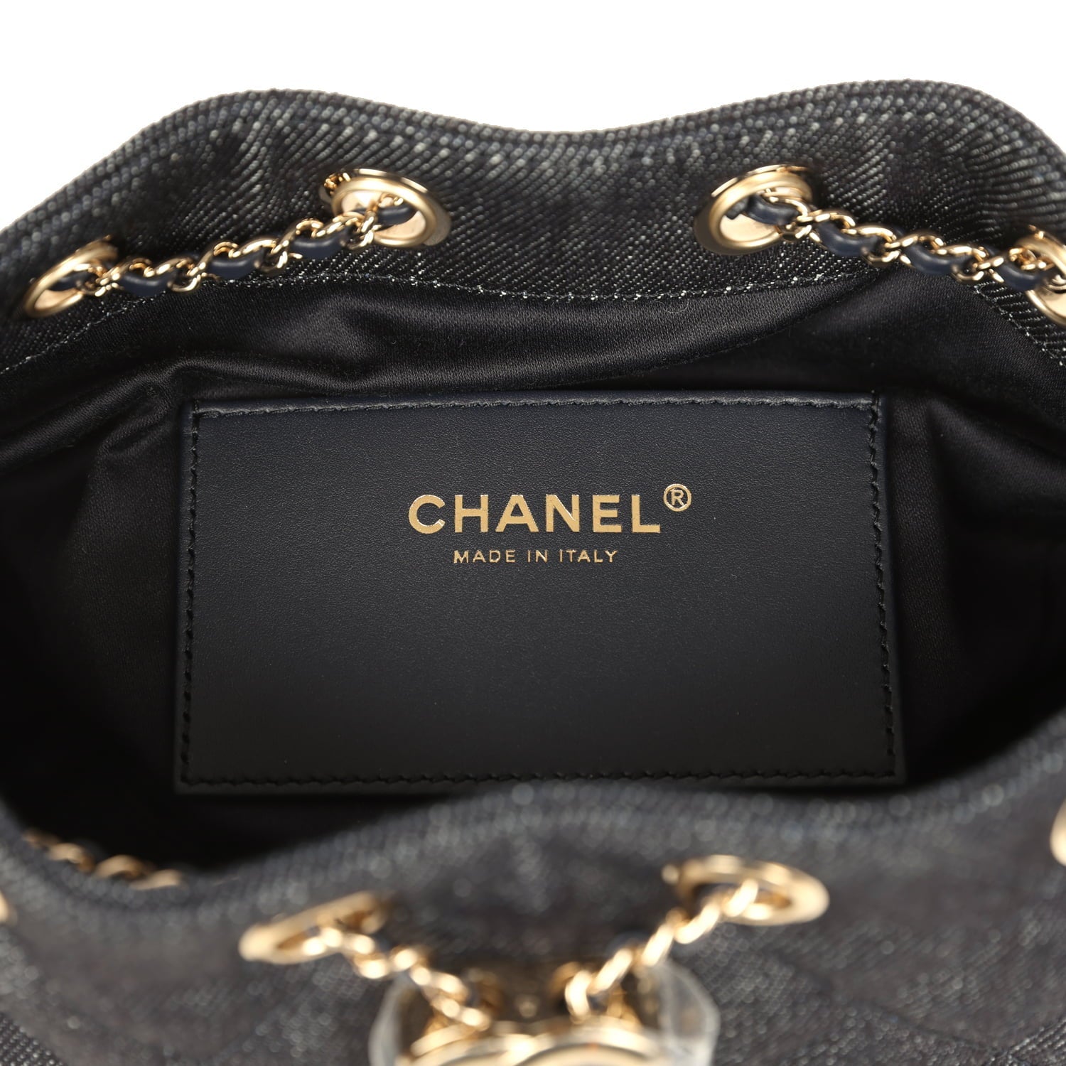 Mini 25 Hobo Bag Dark Blue Denim Light Gold Hardware