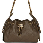 Mini 25 Hobo Bag Dark Khaki Caviar Antique Gold Hardware