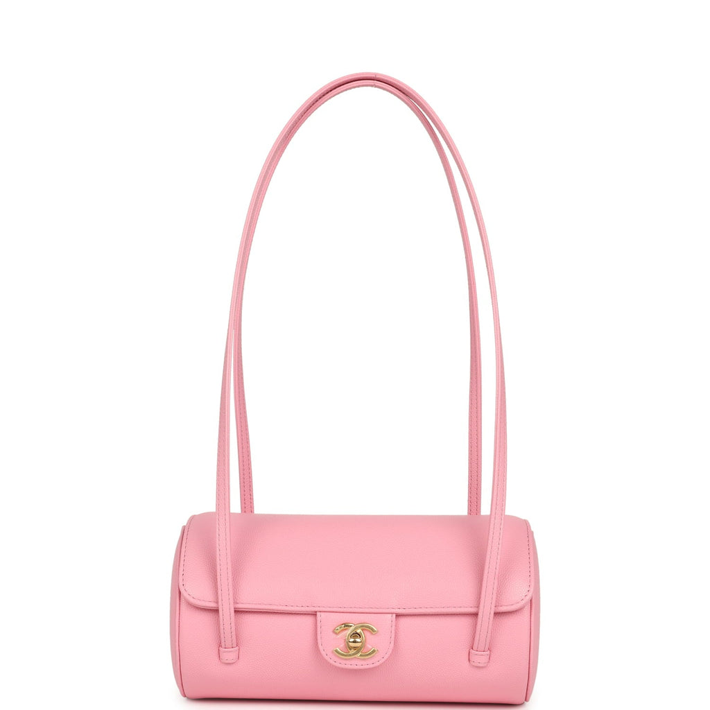 Preppy Coco Bowling Bag Pink Shiny Caviar Brushed Gold Hardware