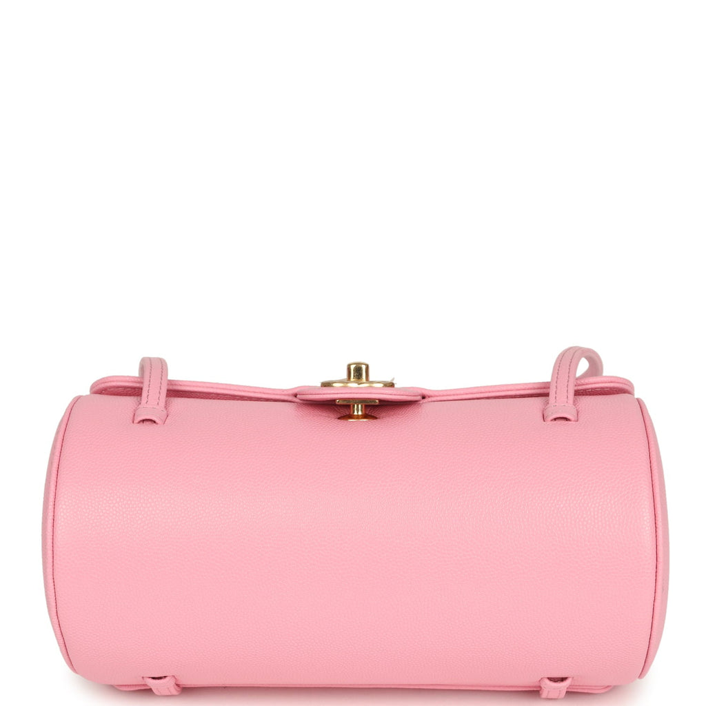 Preppy Coco Bowling Bag Pink Shiny Caviar Brushed Gold Hardware