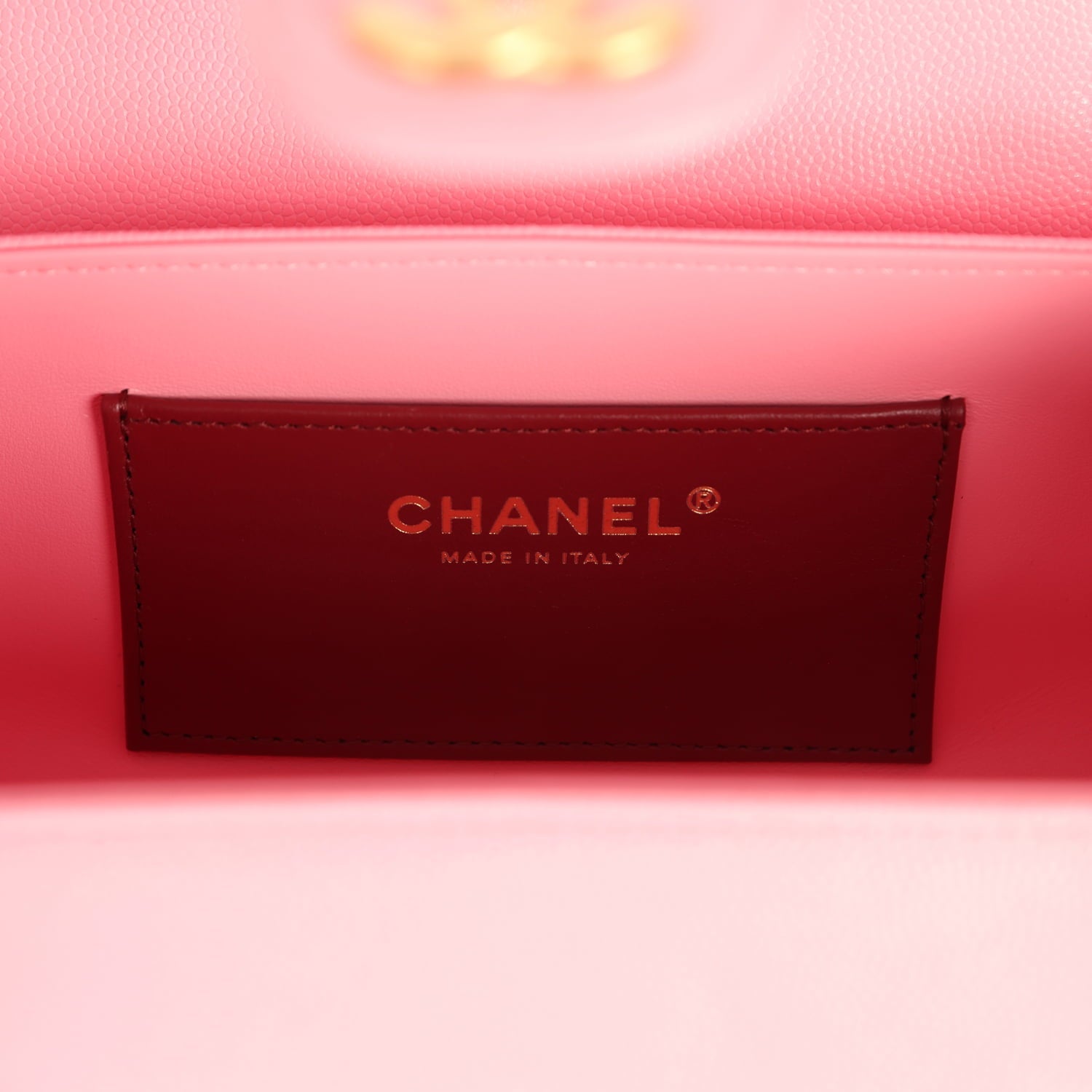 Preppy Coco Bowling Bag Pink Shiny Caviar Brushed Gold Hardware