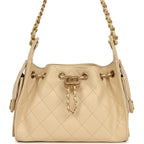Mini 25 Hobo Bag Light Beige Caviar Antique Gold Hardware