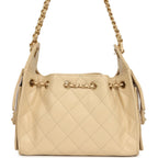 Mini 25 Hobo Bag Light Beige Caviar Antique Gold Hardware