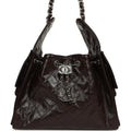 Small 25 Hobo Bag Dark Brown Shiny Aged Calfskin Silver Hardware