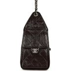 Small 25 Hobo Bag Dark Brown Shiny Aged Calfskin Silver Hardware