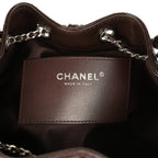 Small 25 Hobo Bag Dark Brown Shiny Aged Calfskin Silver Hardware