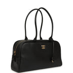 Large "Perfect Bowling" Bag Black Calfskin Gold Hardware