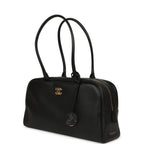 Large "Perfect Bowling" Bag Black Calfskin Gold Hardware