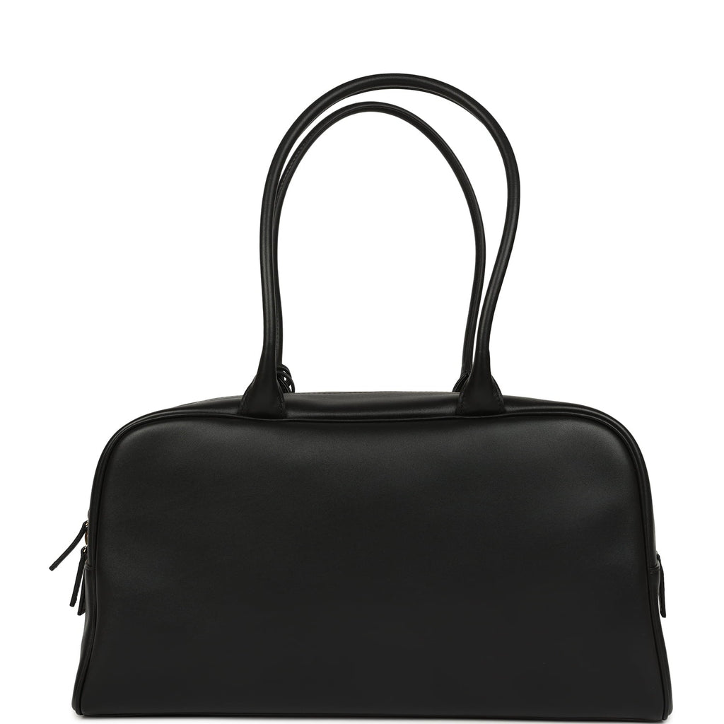 Large "Perfect Bowling" Bag Black Calfskin Gold Hardware