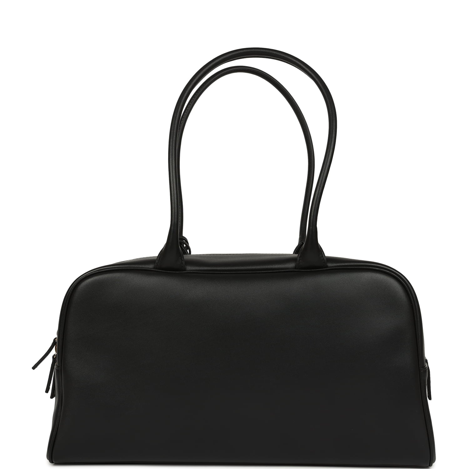 Large "Perfect Bowling" Bag Black Calfskin Gold Hardware