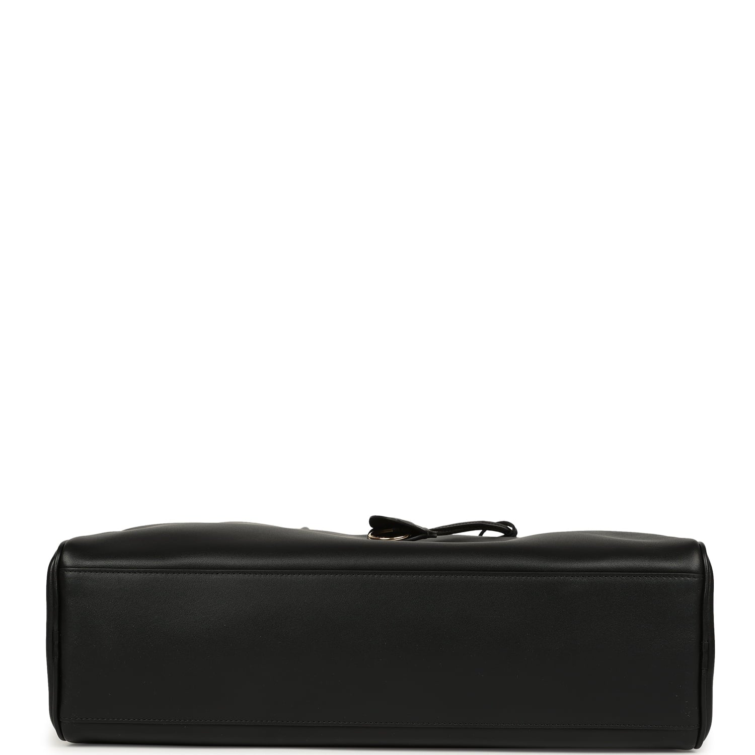 Large "Perfect Bowling" Bag Black Calfskin Gold Hardware