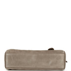 Large "Perfect Bowling" Bag Dark Beige Suede Gold Hardware