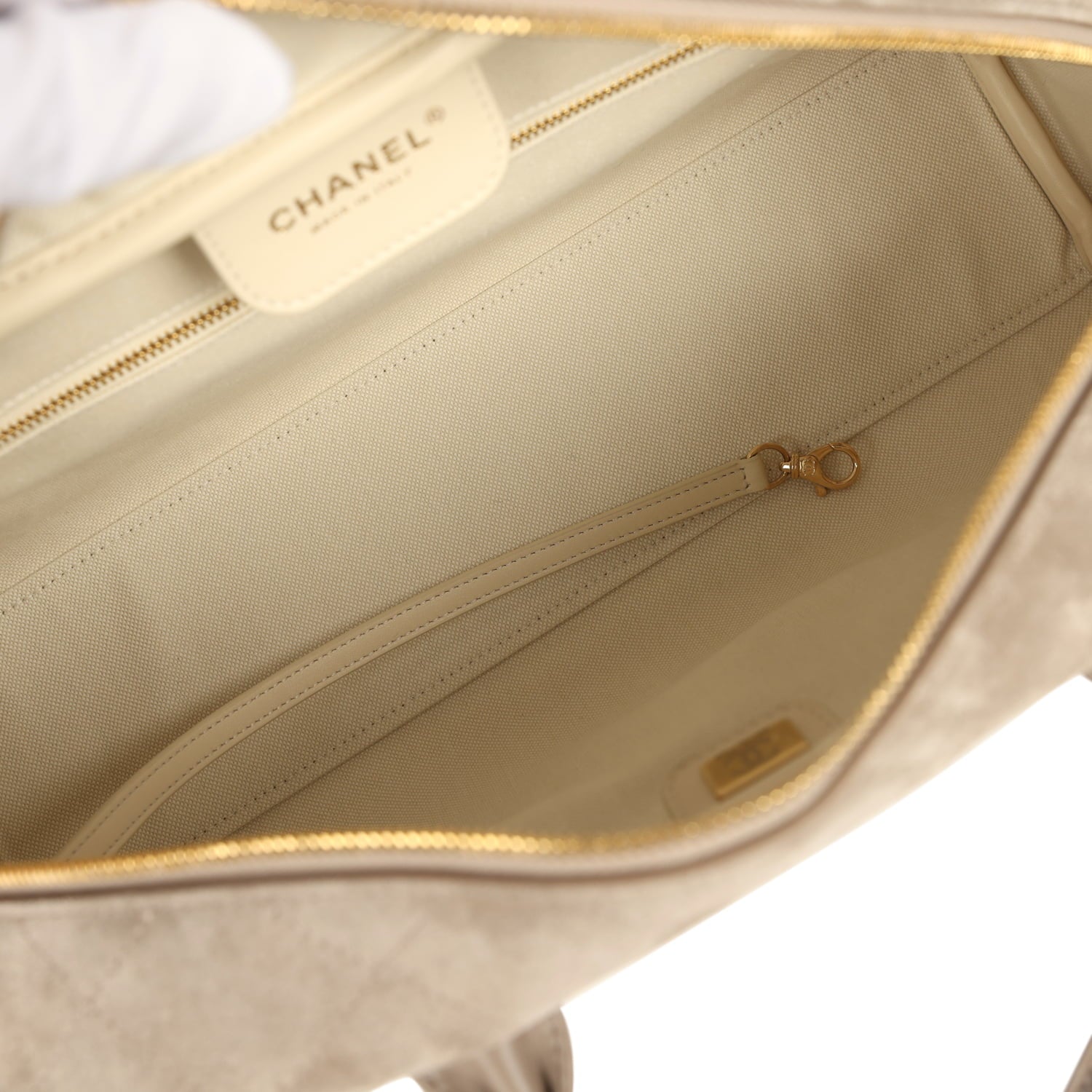 Chanel Large "Perfect Bowling" Bag Dark Beige Suede Gold Hardware