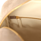 Large "Perfect Bowling" Bag Dark Beige Suede Gold Hardware
