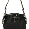 Mini 25 Hobo Bag Black and White Calfskin Light Gold Hardware