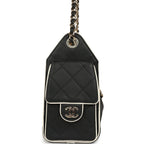 Mini 25 Hobo Bag Black and White Calfskin Light Gold Hardware