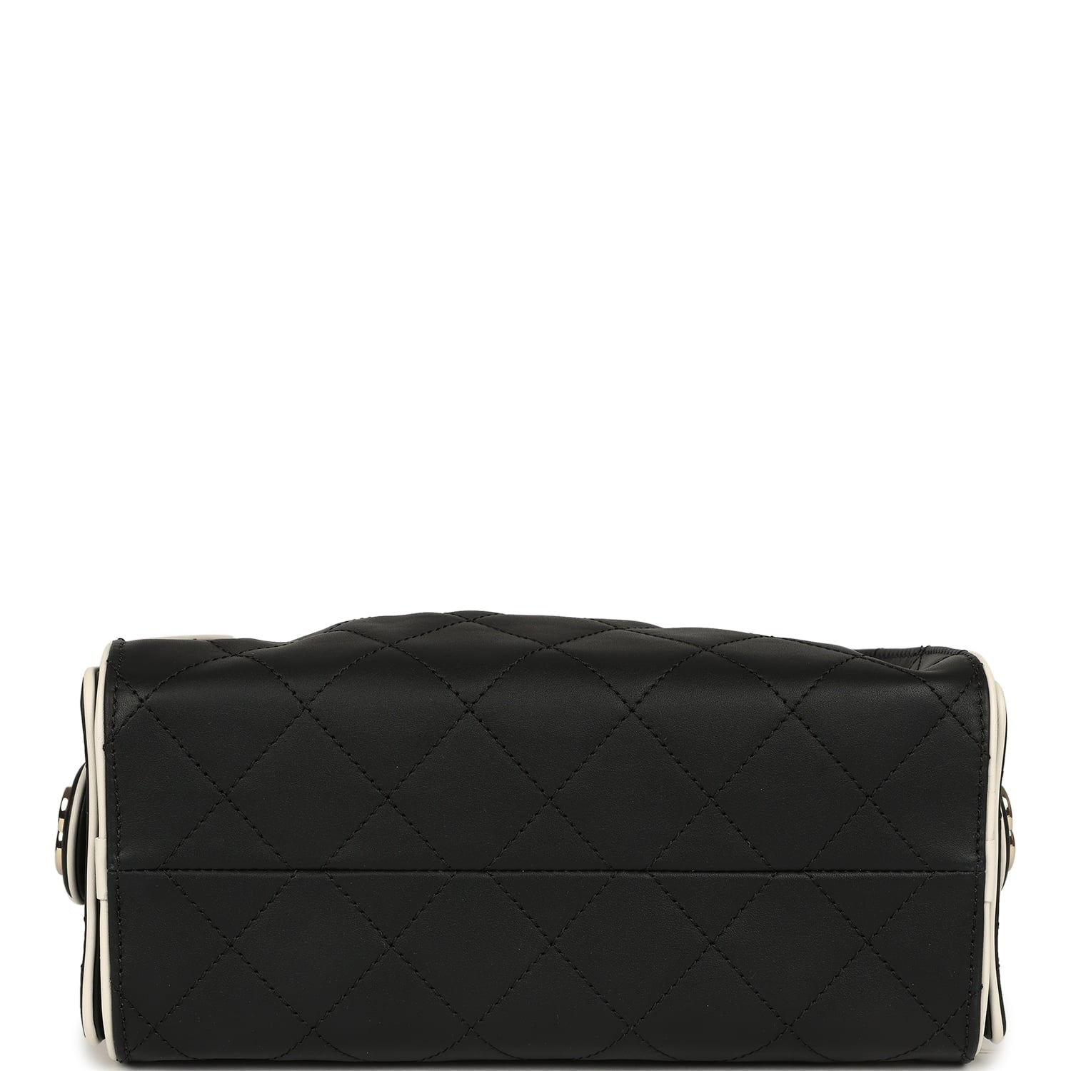 Mini 25 Hobo Bag Black and White Calfskin Light Gold Hardware