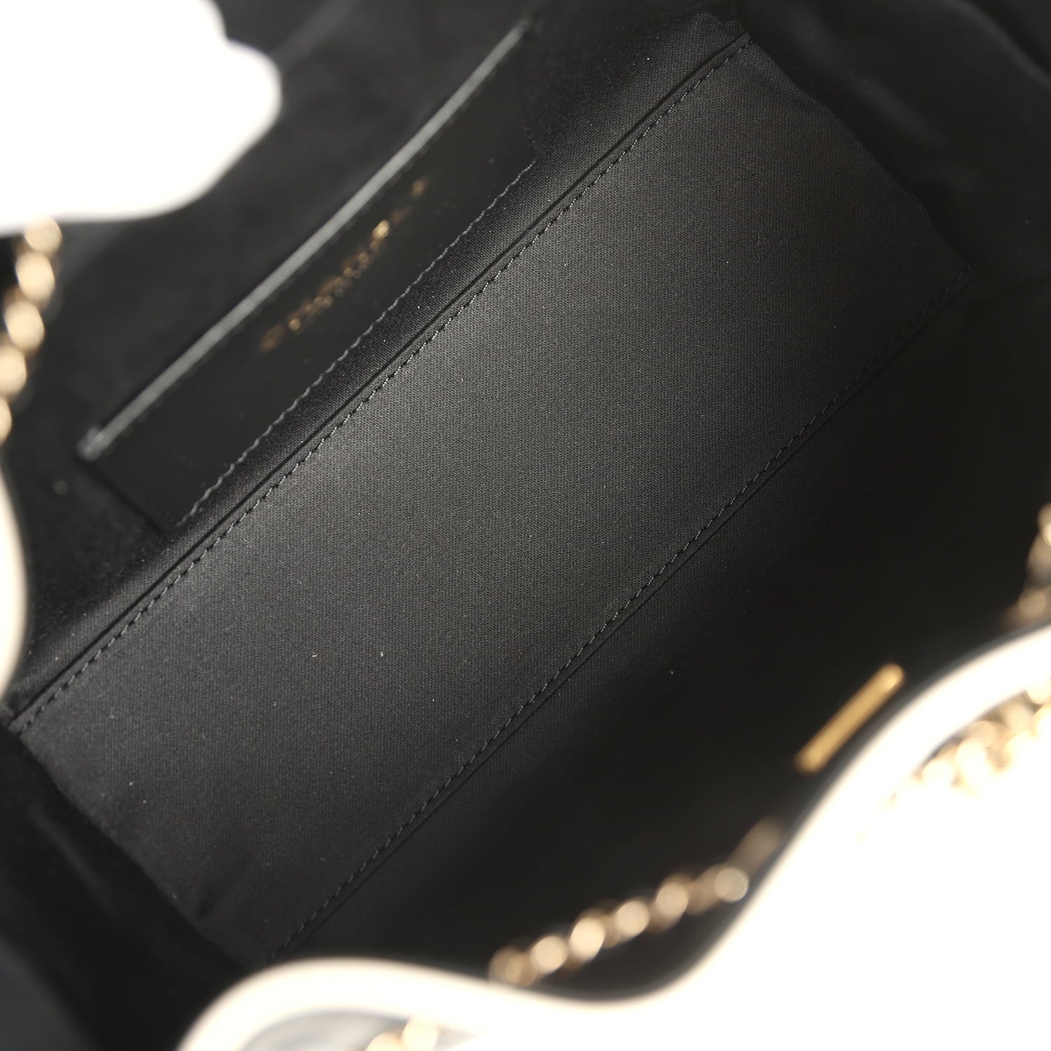 Mini 25 Hobo Bag Black and White Calfskin Light Gold Hardware