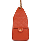 Small 25 Hobo Bag Dark Orange Caviar Antique Gold Hardware