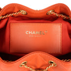 Small 25 Hobo Bag Dark Orange Caviar Antique Gold Hardware