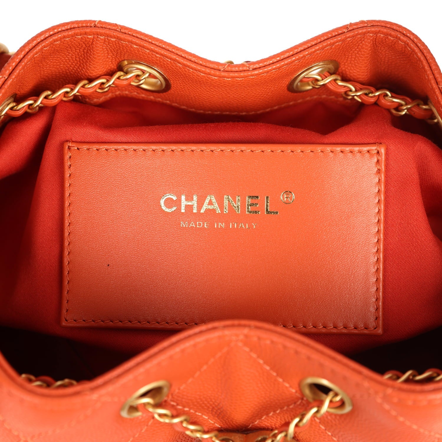 Small 25 Hobo Bag Dark Orange Caviar Antique Gold Hardware